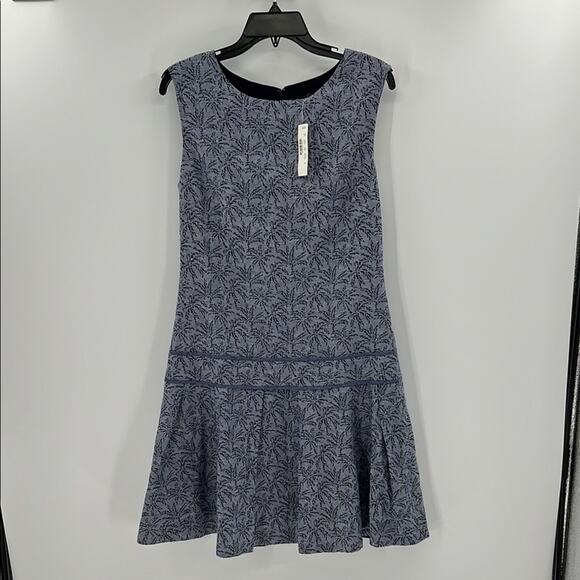 J. Crew Women's Linen Palm Print Tank Dress - Blue - 6T - New with tags - Picture 1 of 8
